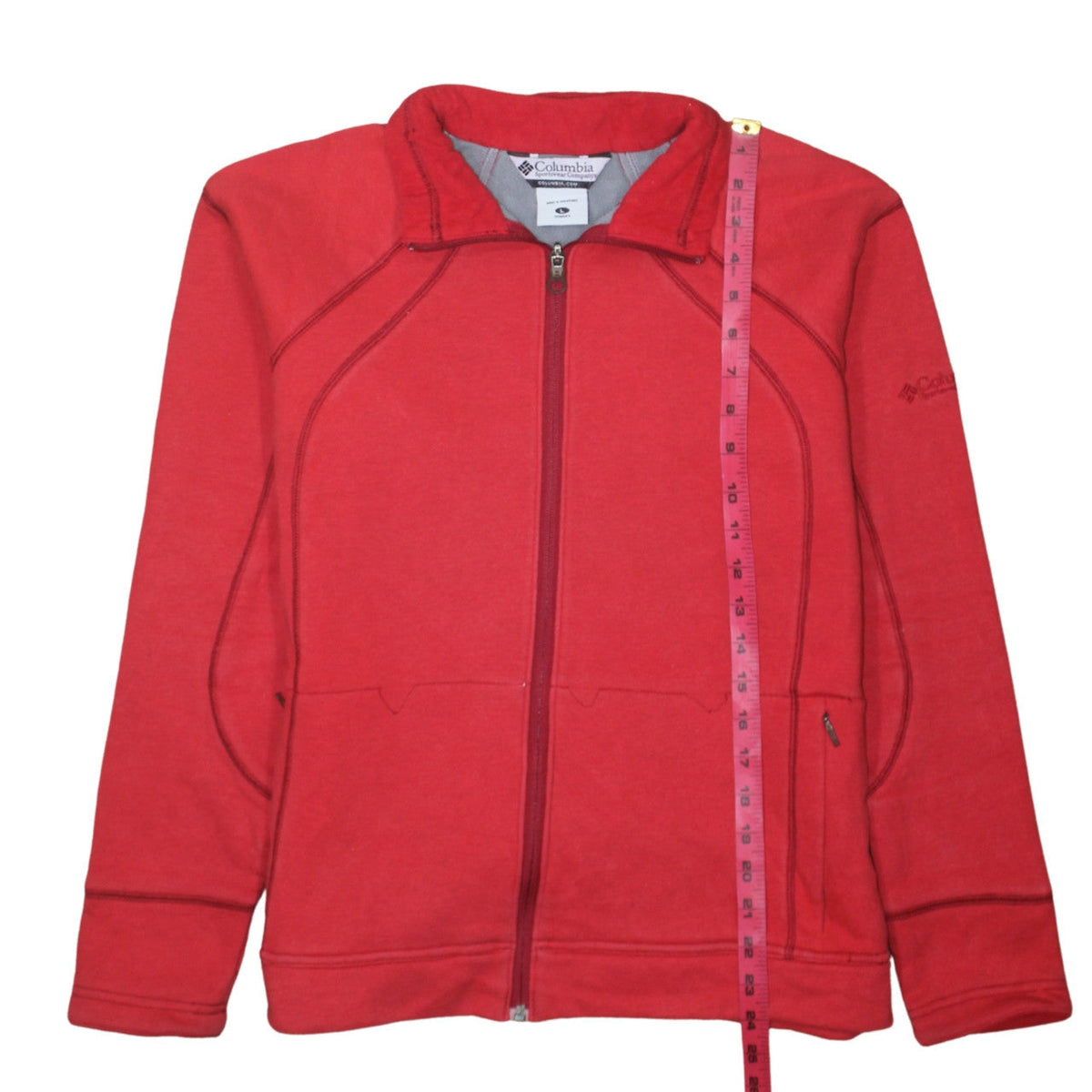 Columbia Women's Red Full Zip Fleece Jacket L Outdoor Activewear
