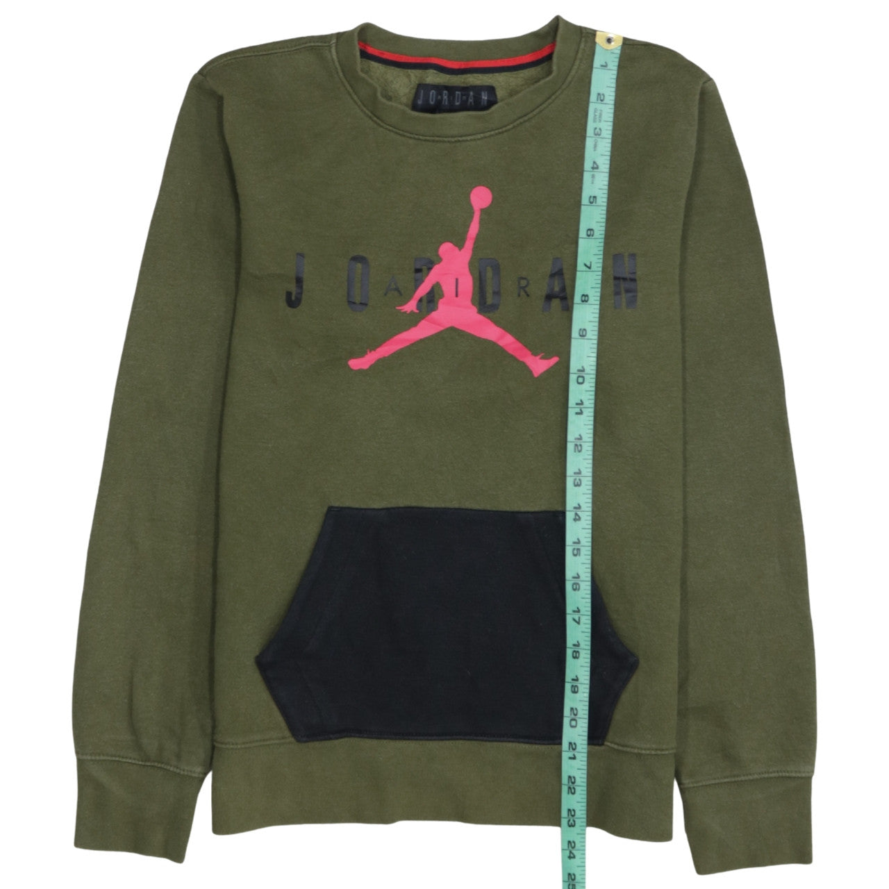 Jordan Boys Green Black Sweatshirt Crew Neck Fleece Regular Fit 10-11 Years