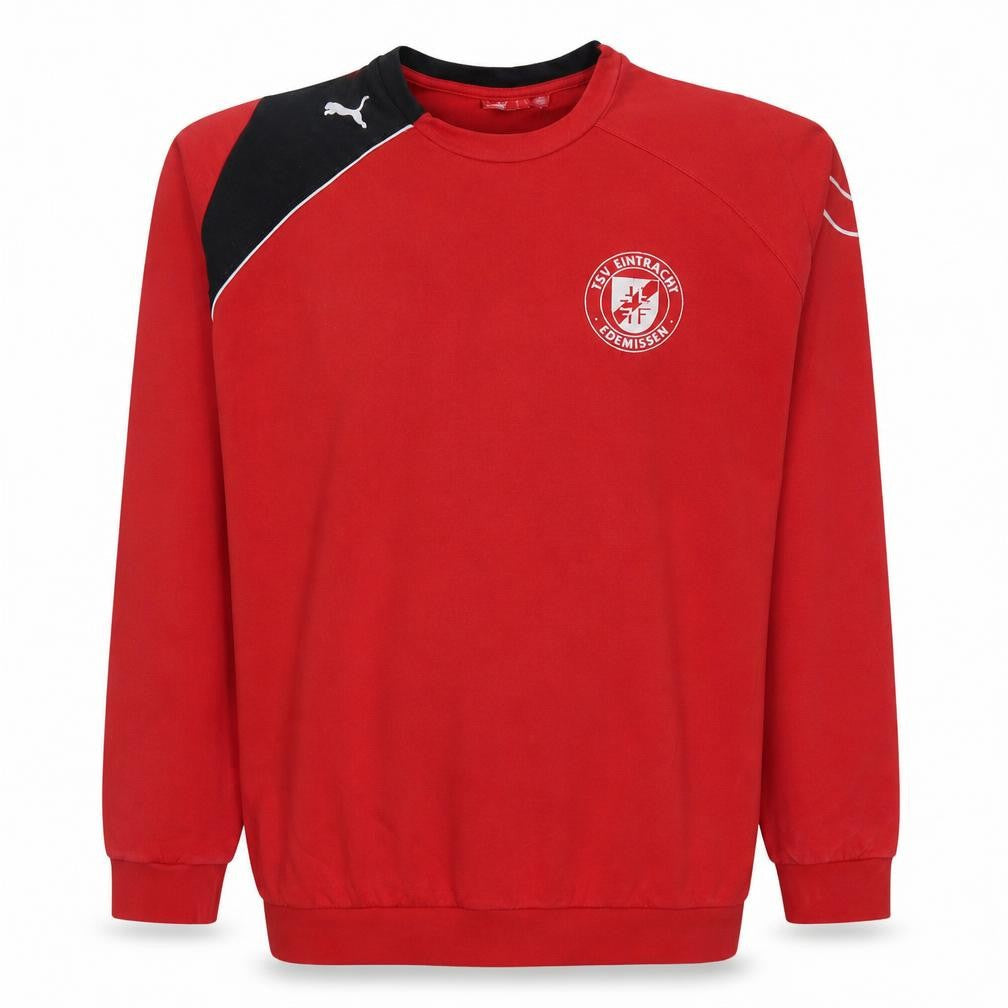 Puma Men Red Black Crew Neck Long Sleeve Sweatshirt L Football Style