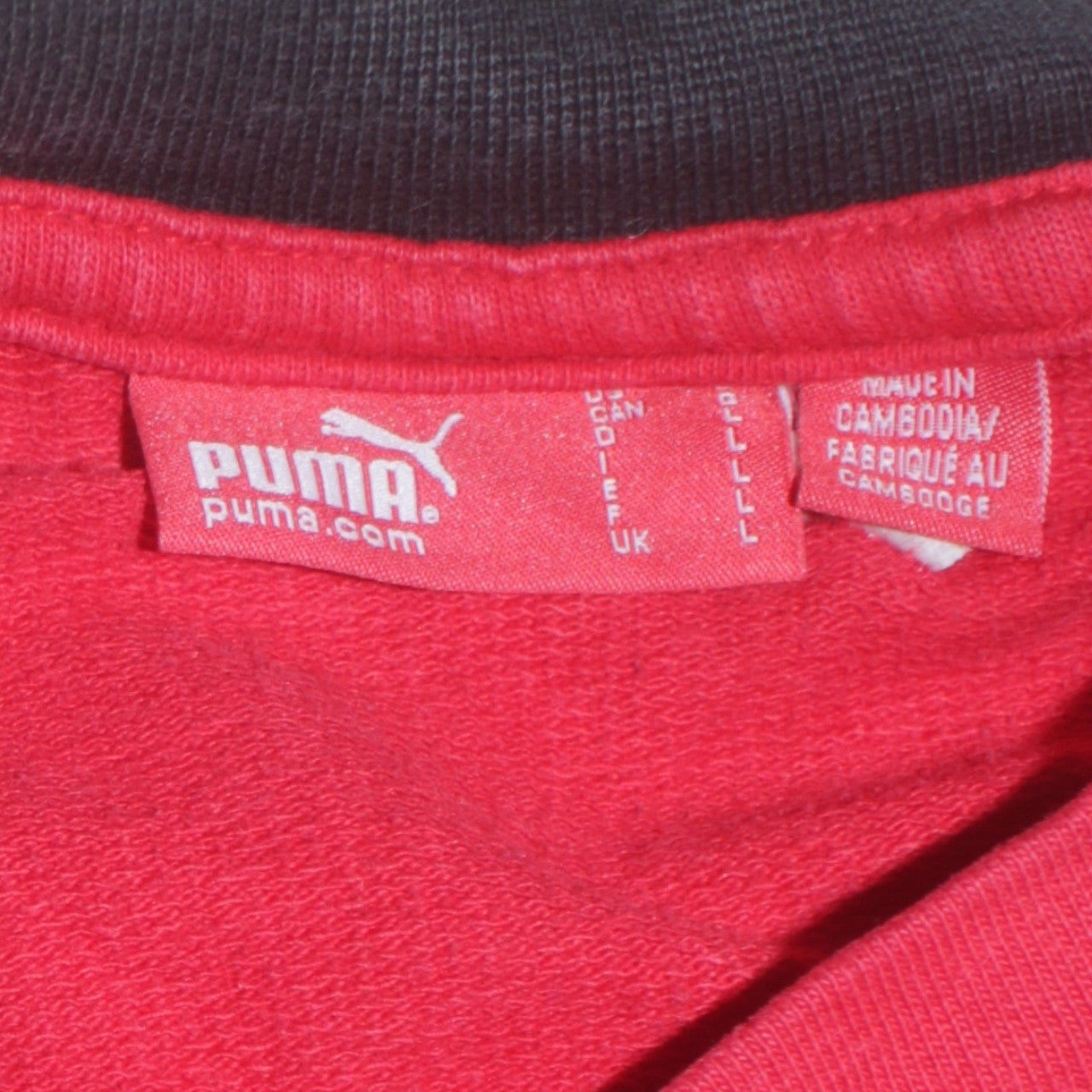 Puma Men Red Black Crew Neck Long Sleeve Sweatshirt L Football Style
