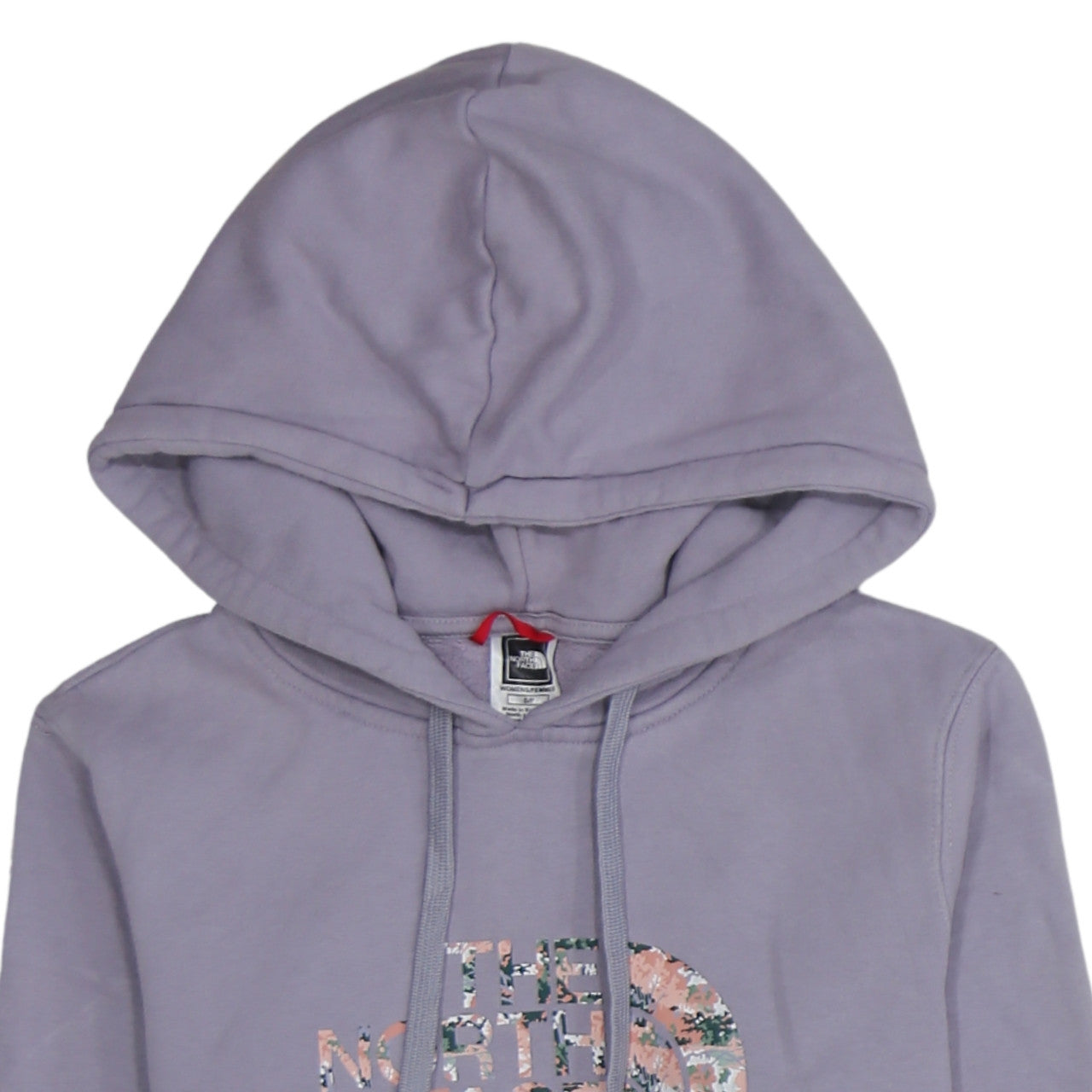 The North Face Womens Lilac Pullover Hoodie Size S Floral Logo