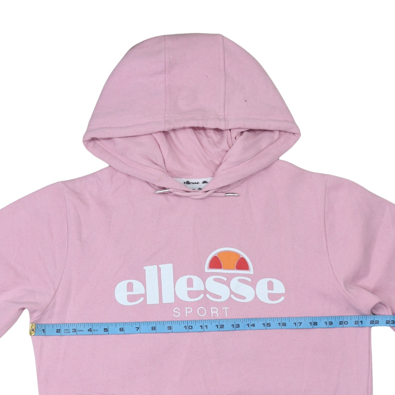 Ellesse Women Pink Pullover Hoodie UK 16 Cotton Blend Sport Style