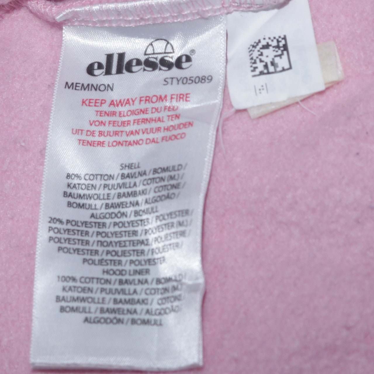 Ellesse Women Pink Pullover Hoodie UK 16 Cotton Blend Sport Style