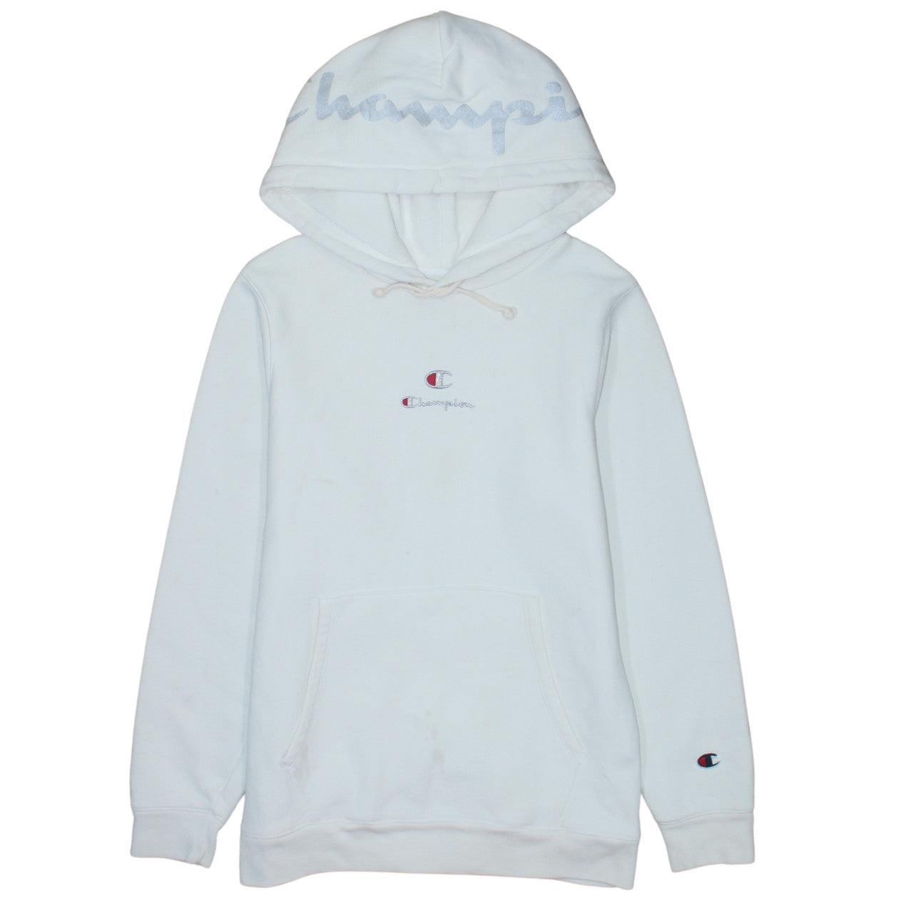 Champion Women's White XS Pullover Hoodie with Logo Detail