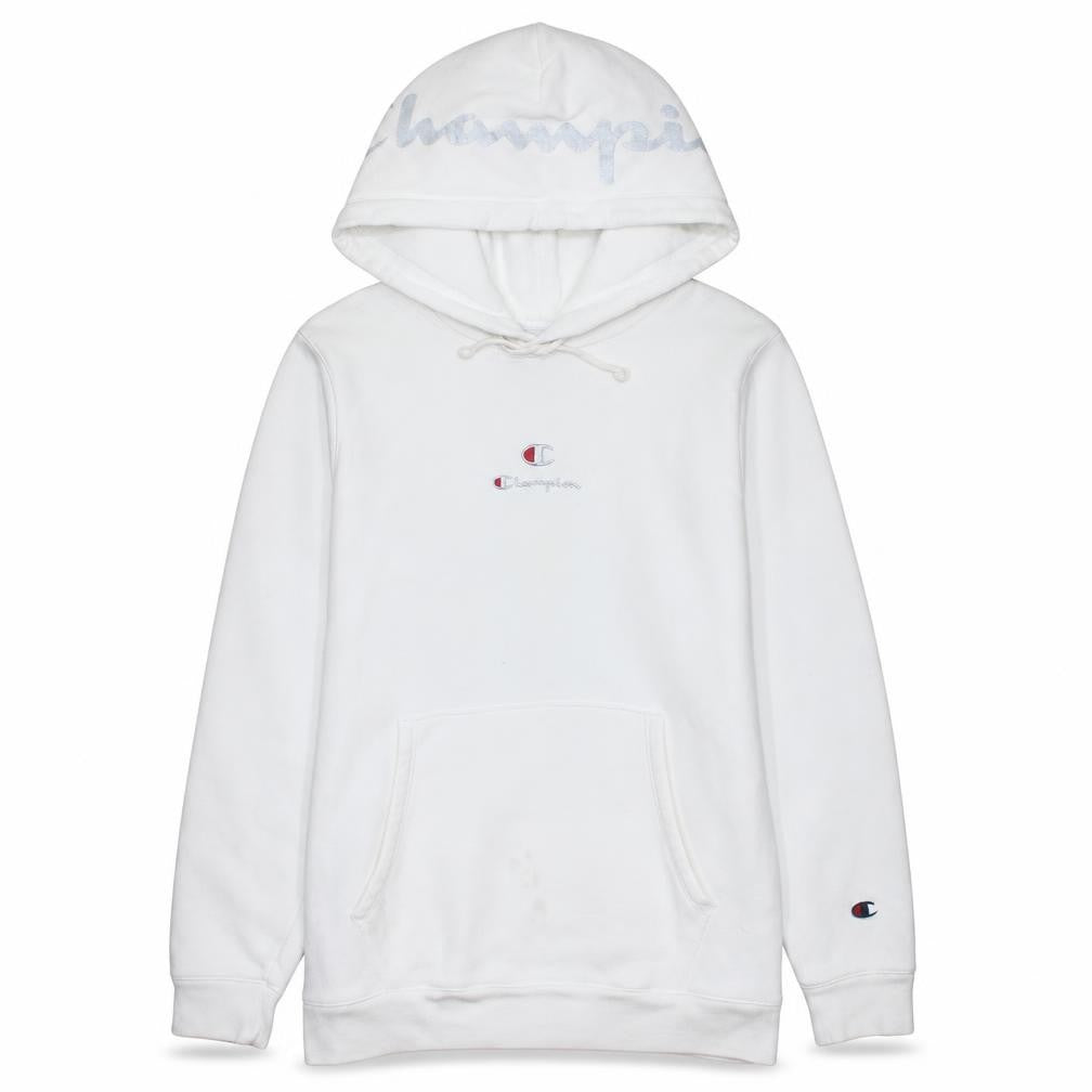 Champion Women's White XS Pullover Hoodie with Logo Detail