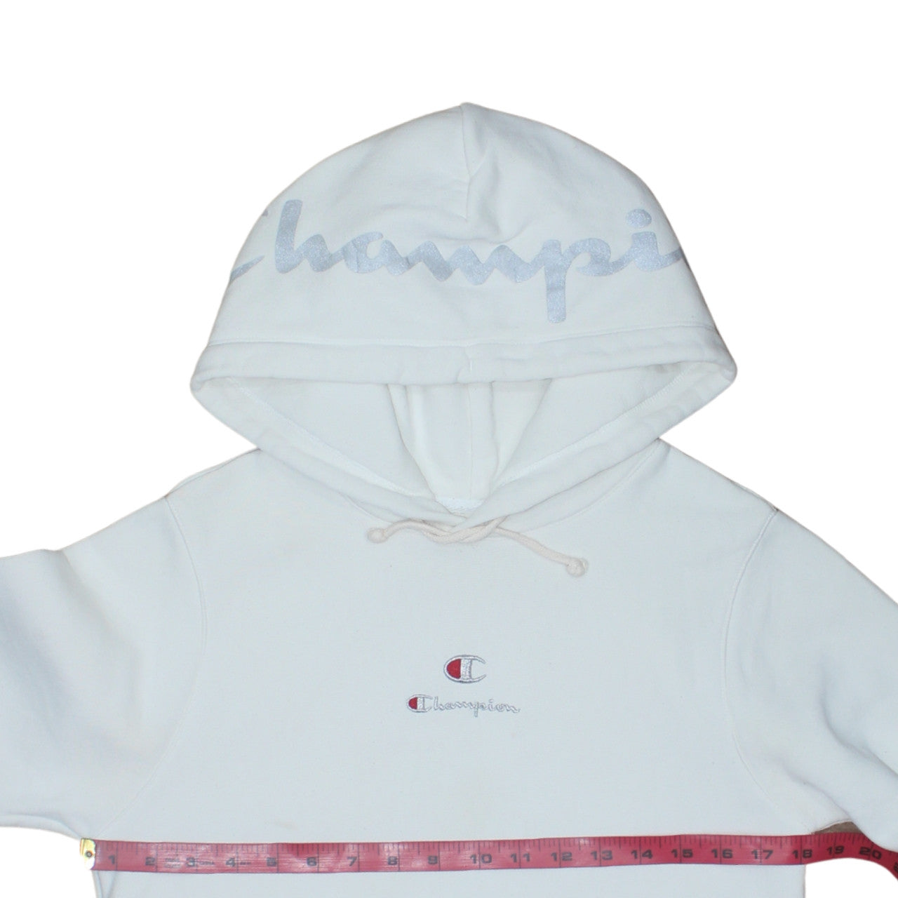 Champion Women's White XS Pullover Hoodie with Logo Detail