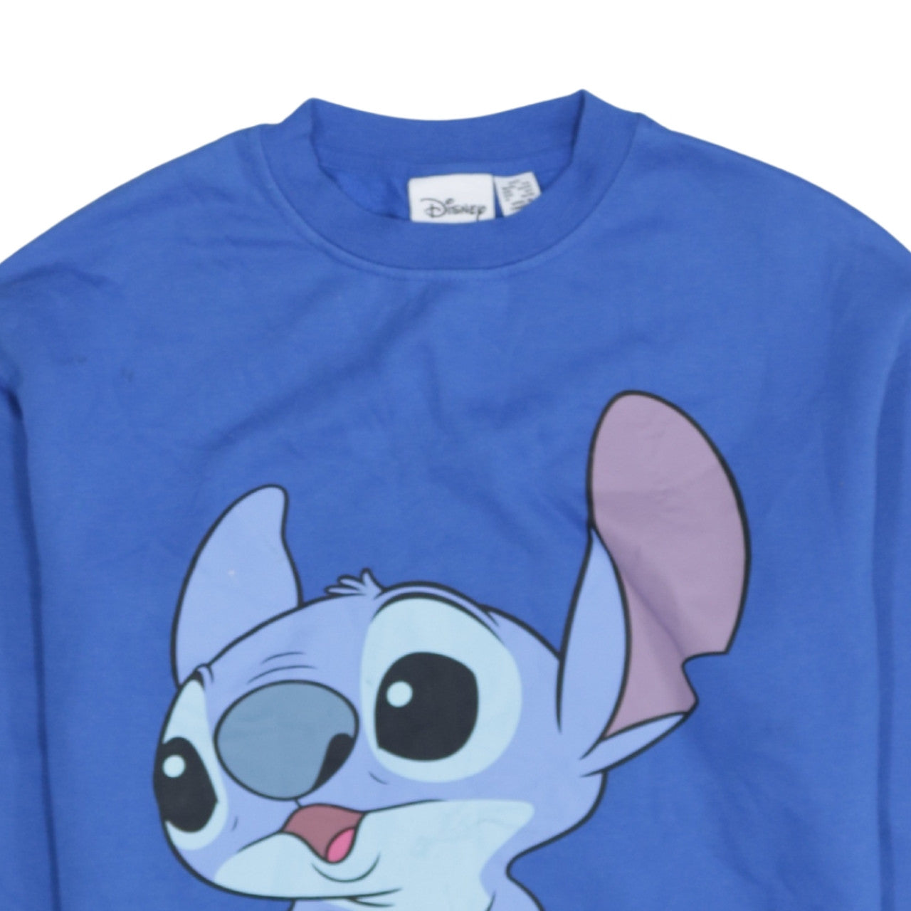 Disney Women Blue Stitch Sweatshirt 2XS Pullover Cotton Blend