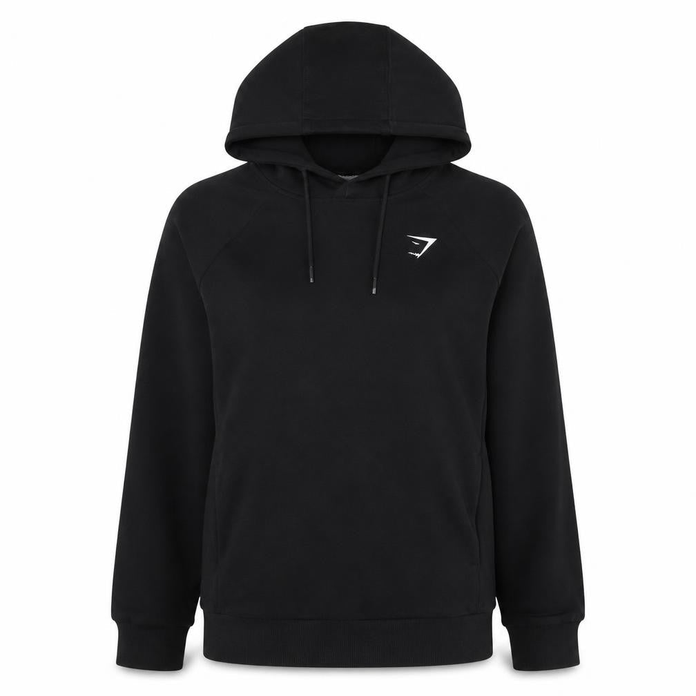 Gymshark Women's Black Pullover Hoodie Size S Polyester Cotton Blend