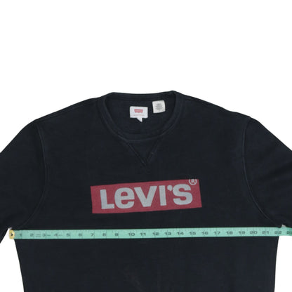 Levi's Men's Black Logo Crew Neck Sweatshirt Size M