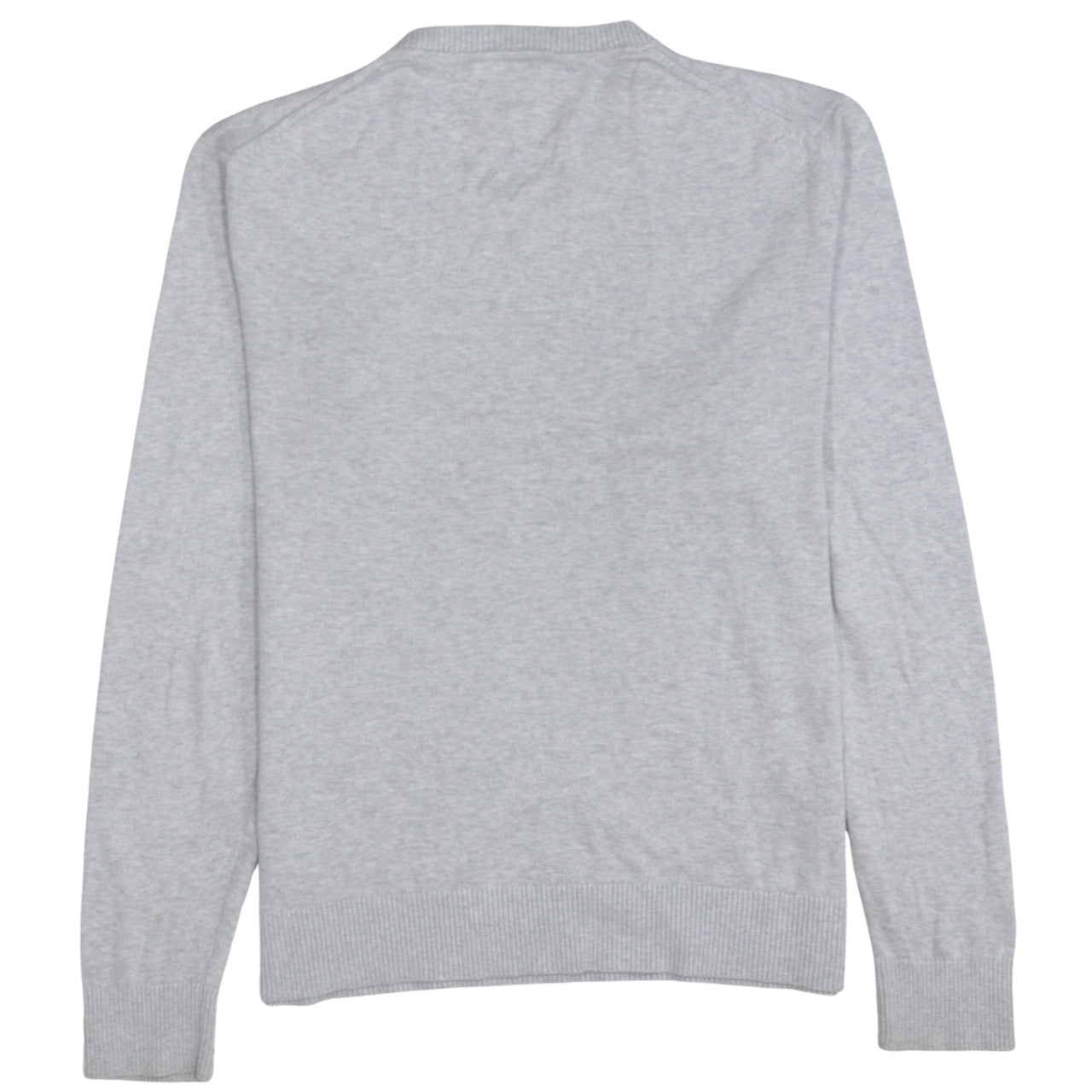 Tommy Hilfiger Men's Grey V-Neck Cotton Jumper Size M