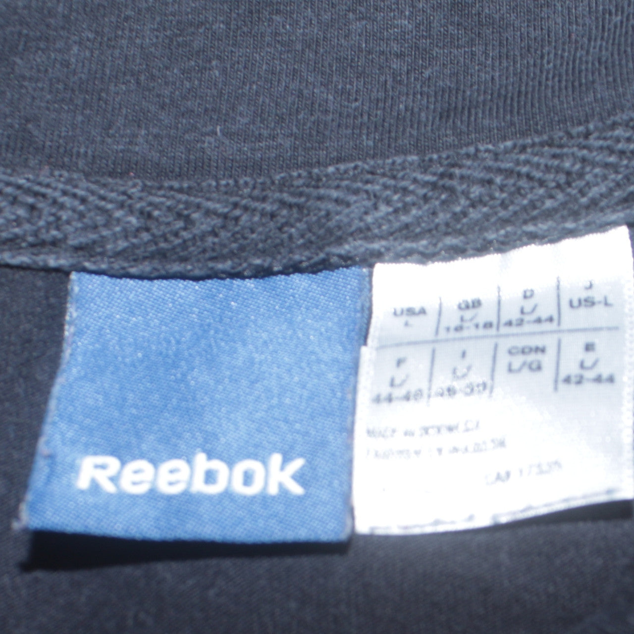 Reebok Womens Black Track Jacket L Full Zip Athleisure Sportswear