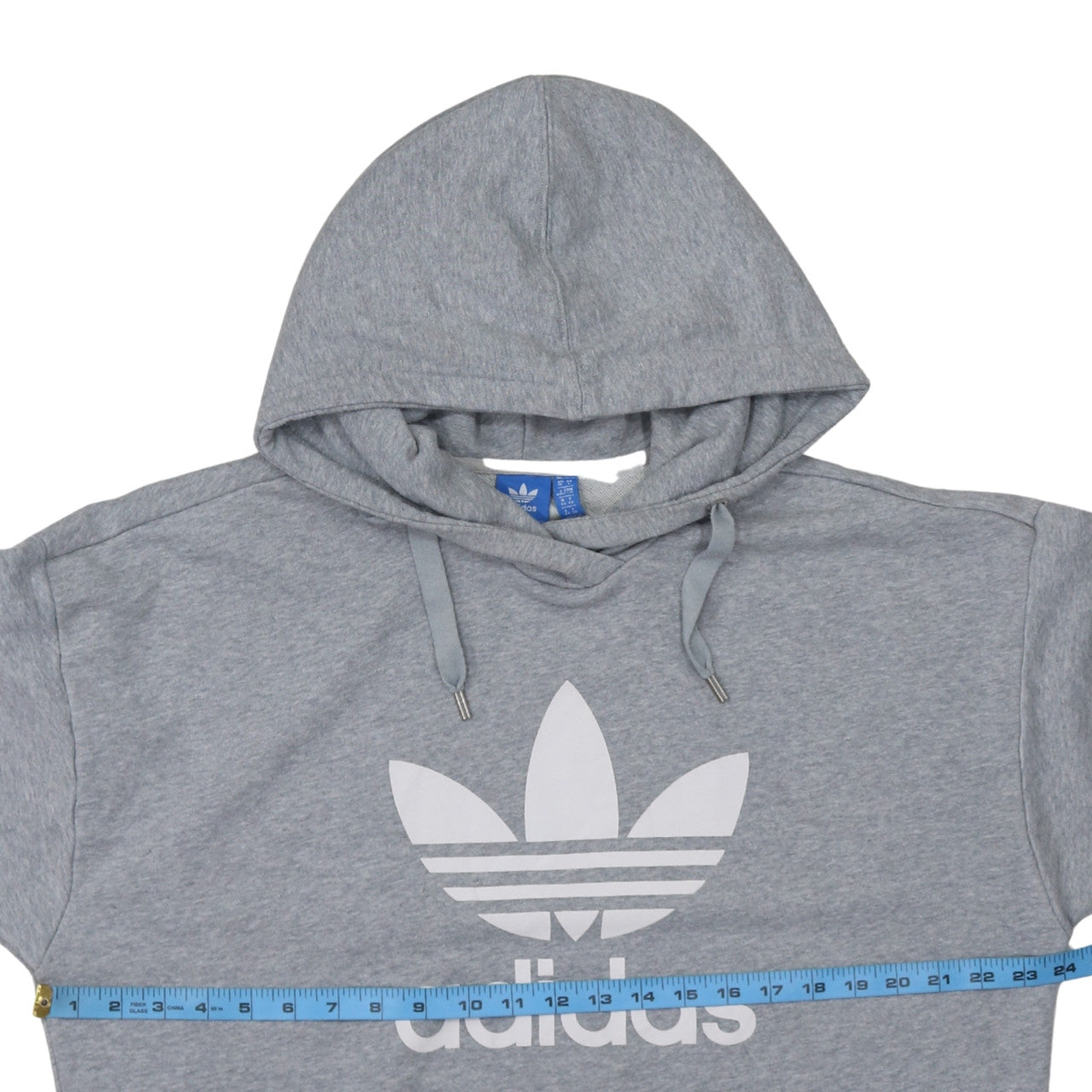 Adidas Mens Grey Pullover Hoodie L Regular Fit Graphic Hoodie