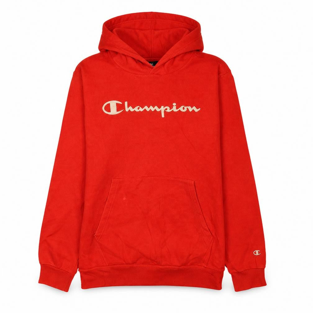 Champion Boys Red XL 13-14 Years Pullover Hoodie with Logo Front