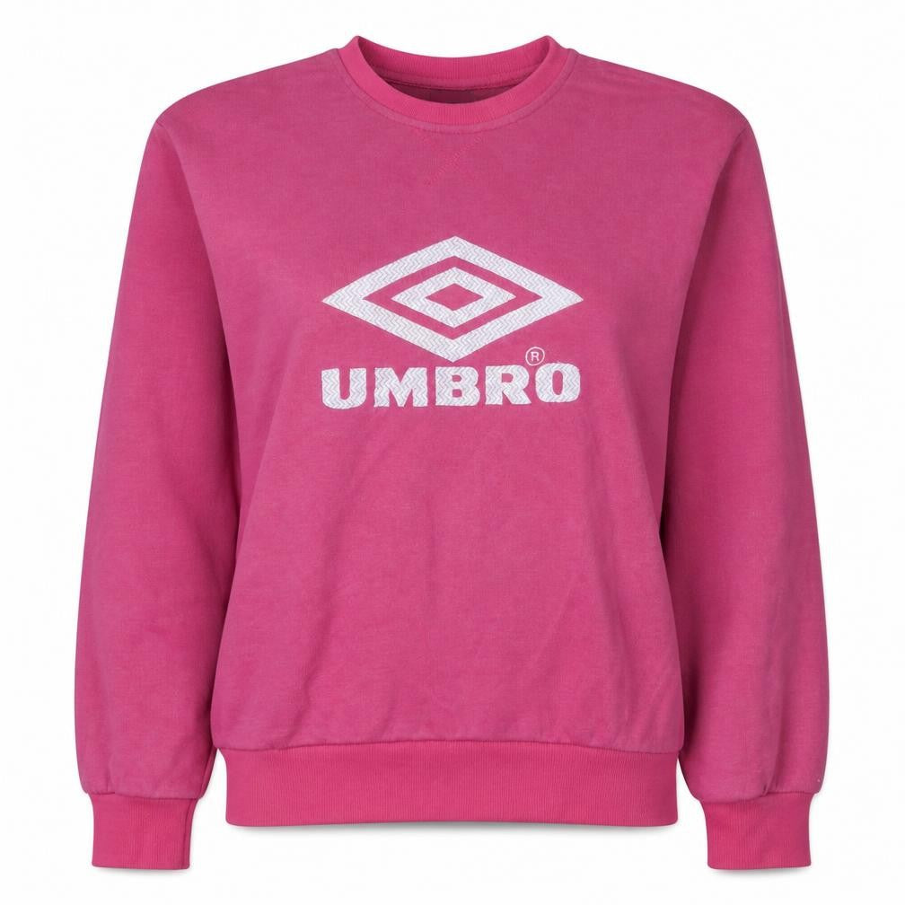 Umbro Womens Pink Cotton Blend Crew Neck Sweatshirt Size L