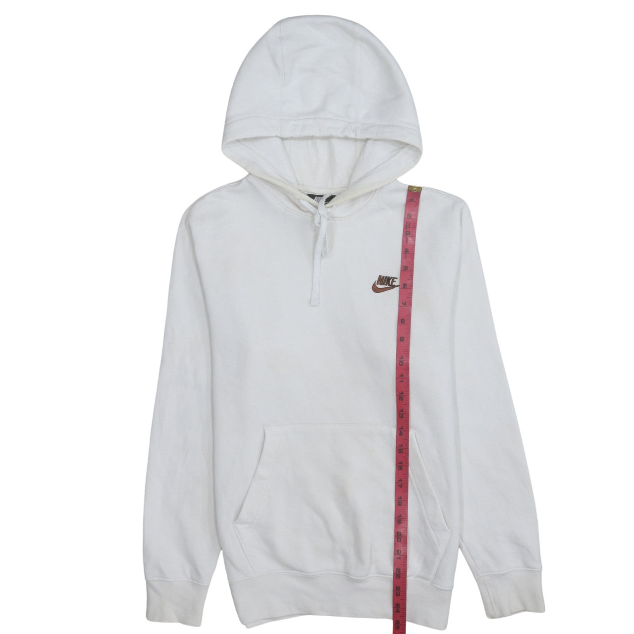 Nike Men's White XS Pullover Hoodie with Brown Logo