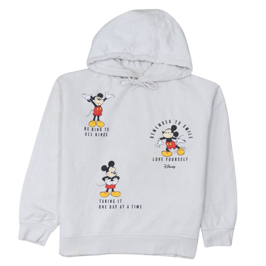 Disney Women's White Mickey Mouse Pullover Hoodie Size M