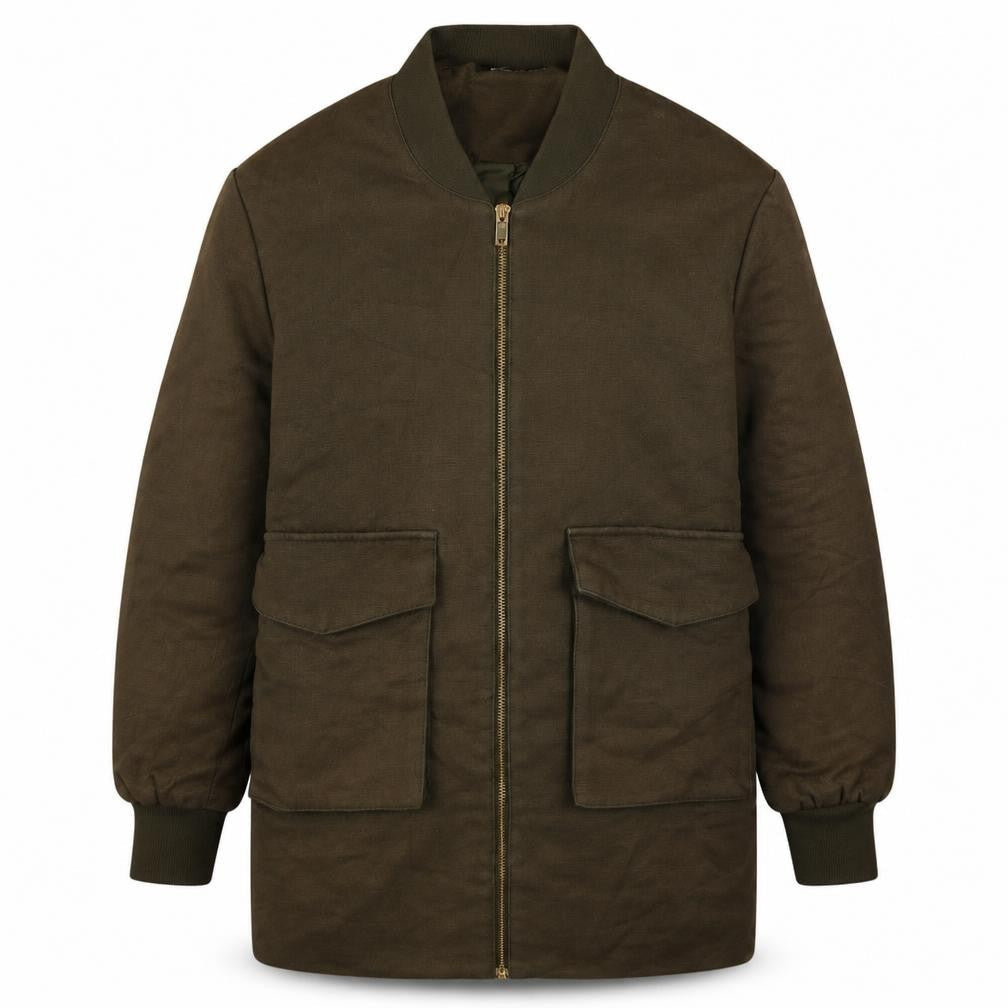 Gina Tricot Men’s Brown Cotton Blend Full Zip Bomber Jacket Size S