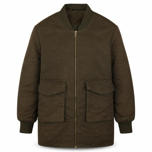 Gina Tricot Men’s Brown Cotton Blend Full Zip Bomber Jacket Size S