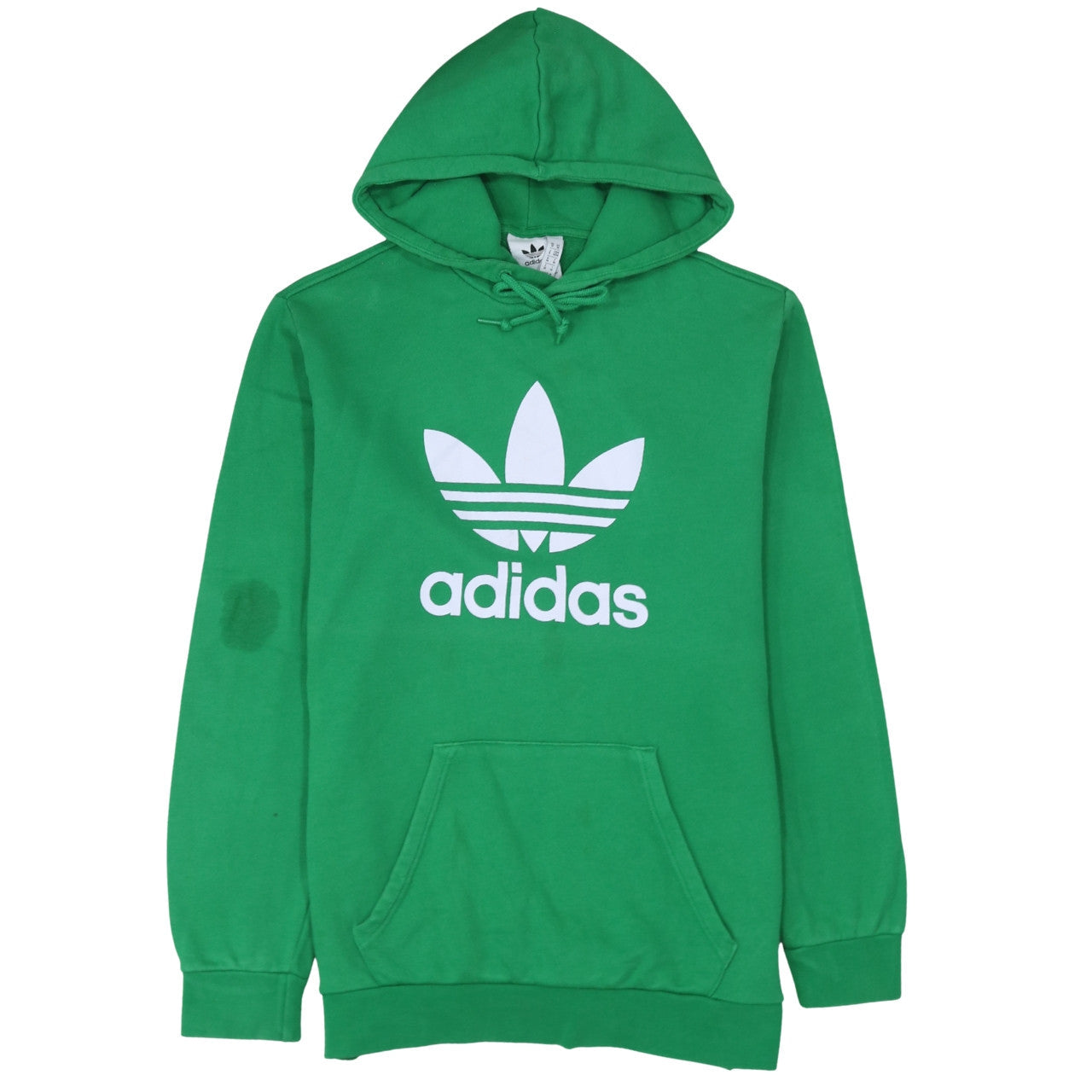 Adidas Mens Green Pullover Hoodie M Sports Fleece Sweatshirt
