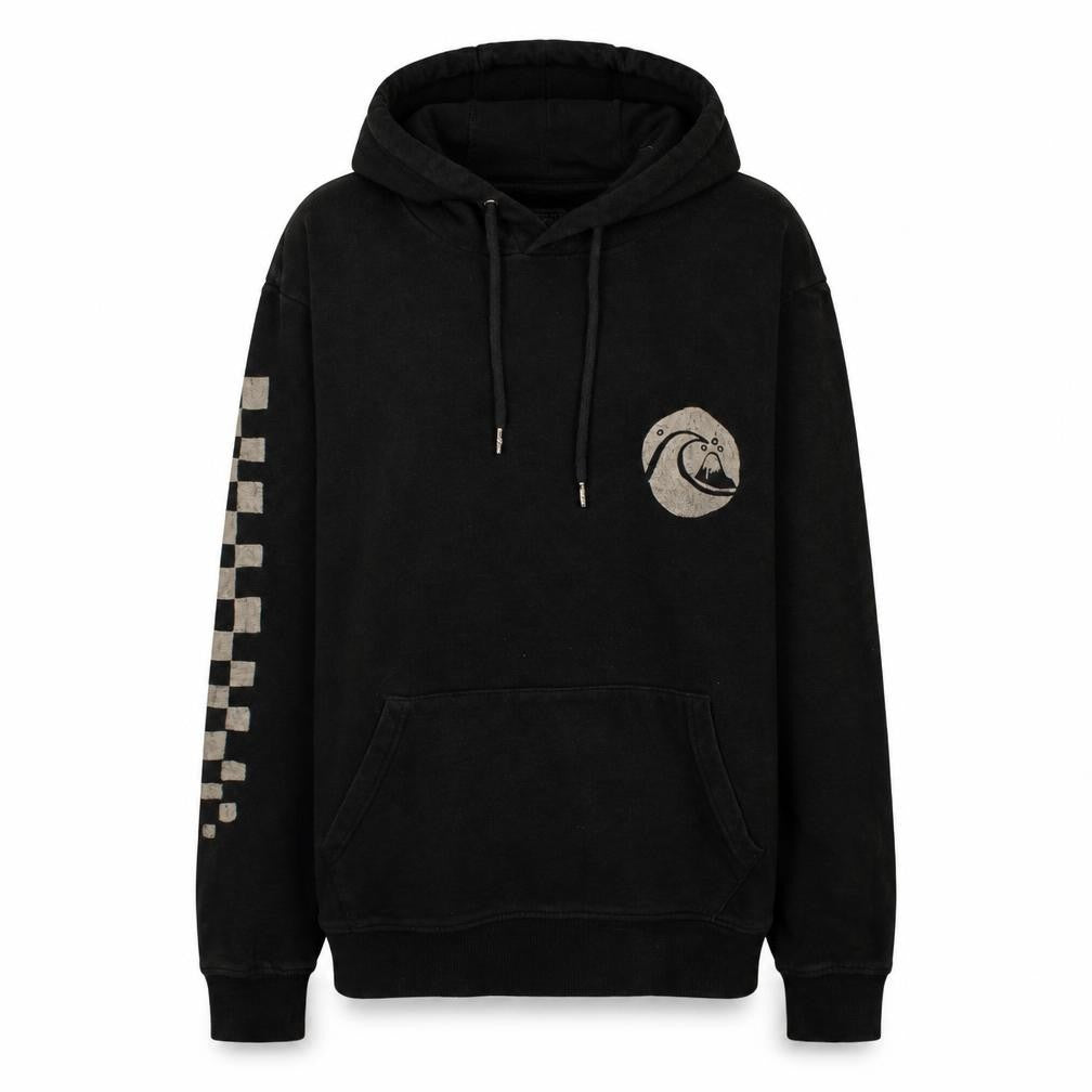 Quiksilver Men's Black Pullover Hoodie Small Surf Graphic