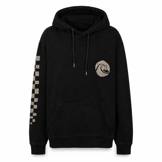 Quiksilver Men's Black Pullover Hoodie Small Surf Graphic
