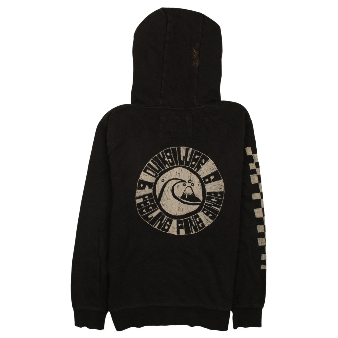 Quiksilver Men's Black Pullover Hoodie Small Surf Graphic
