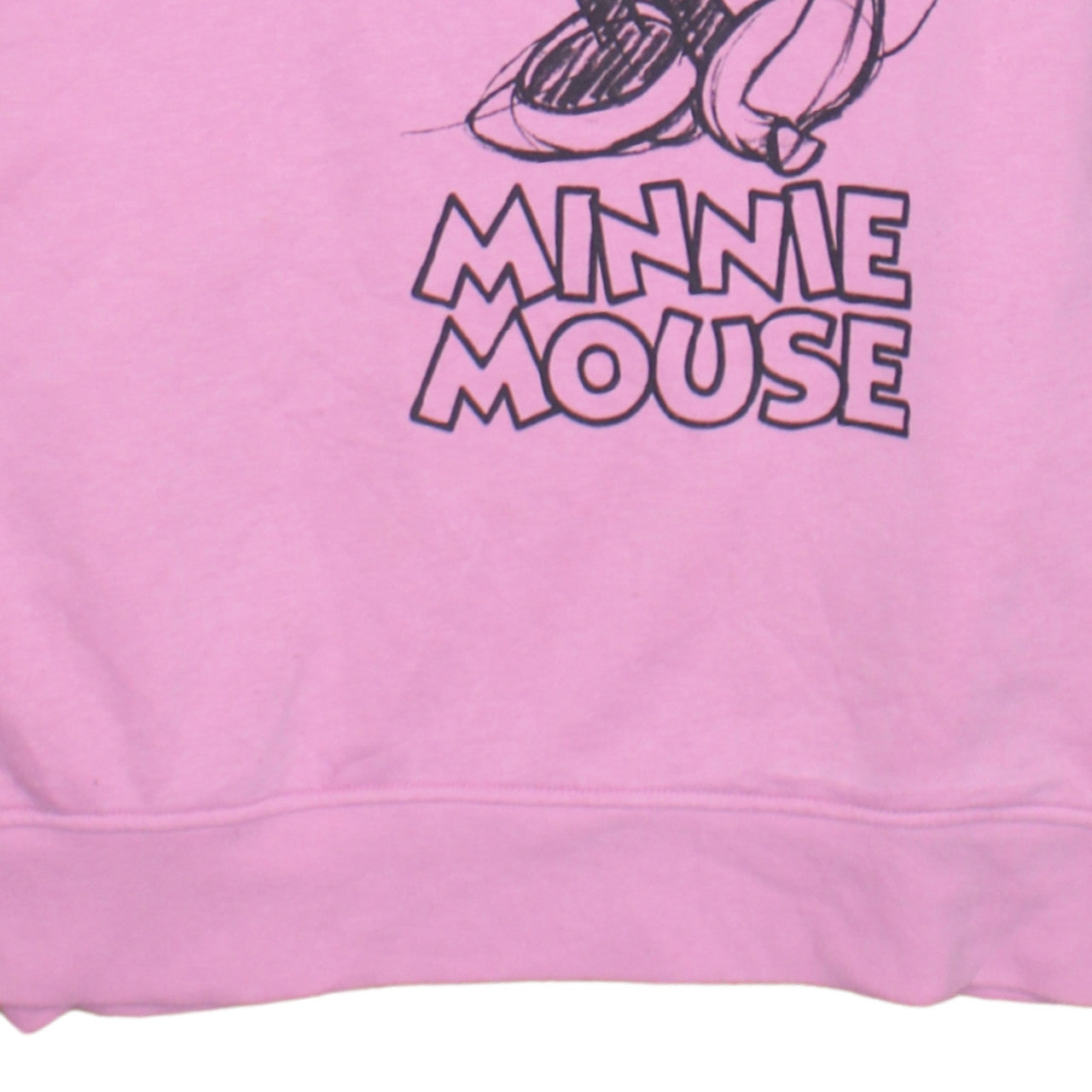 Primark Women Pink Minnie Mouse Hoodie Size 12 Hooded Pullover Sweatshirt
