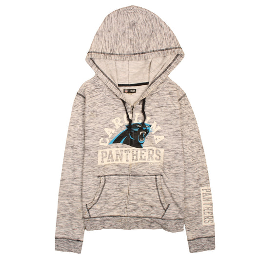 NFL Team Apparel Carolina Panthers Women's Grey Full Zip Hoodie Size L