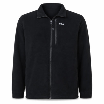 Front view of Fila Men's Black 2XL Full Zip Fleece Jacket
