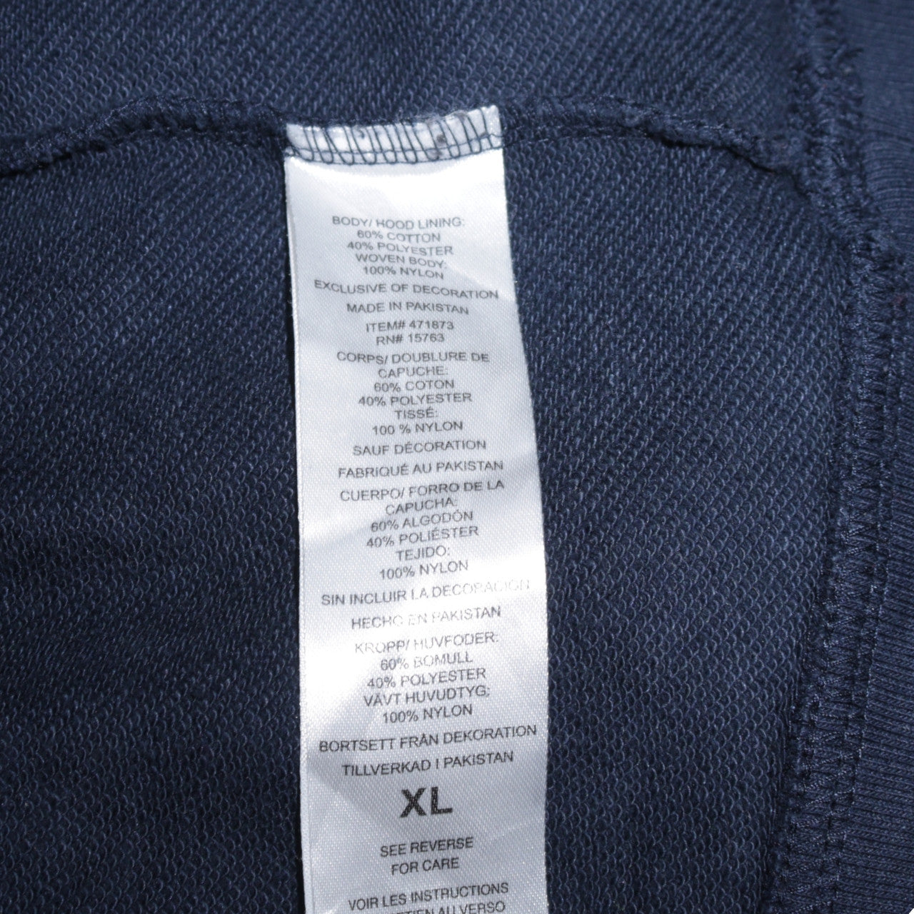 Champion Men Navy Blue Pullover Hoodie XL Cotton Blend