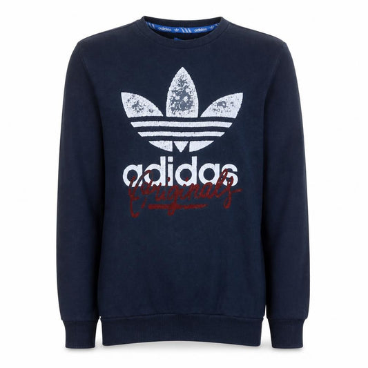 Adidas Originals Men's Blue Crew Neck Pullover Sweatshirt S