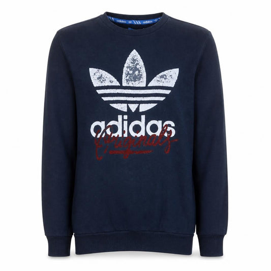 Adidas Originals Men's Blue Crew Neck Pullover Sweatshirt S