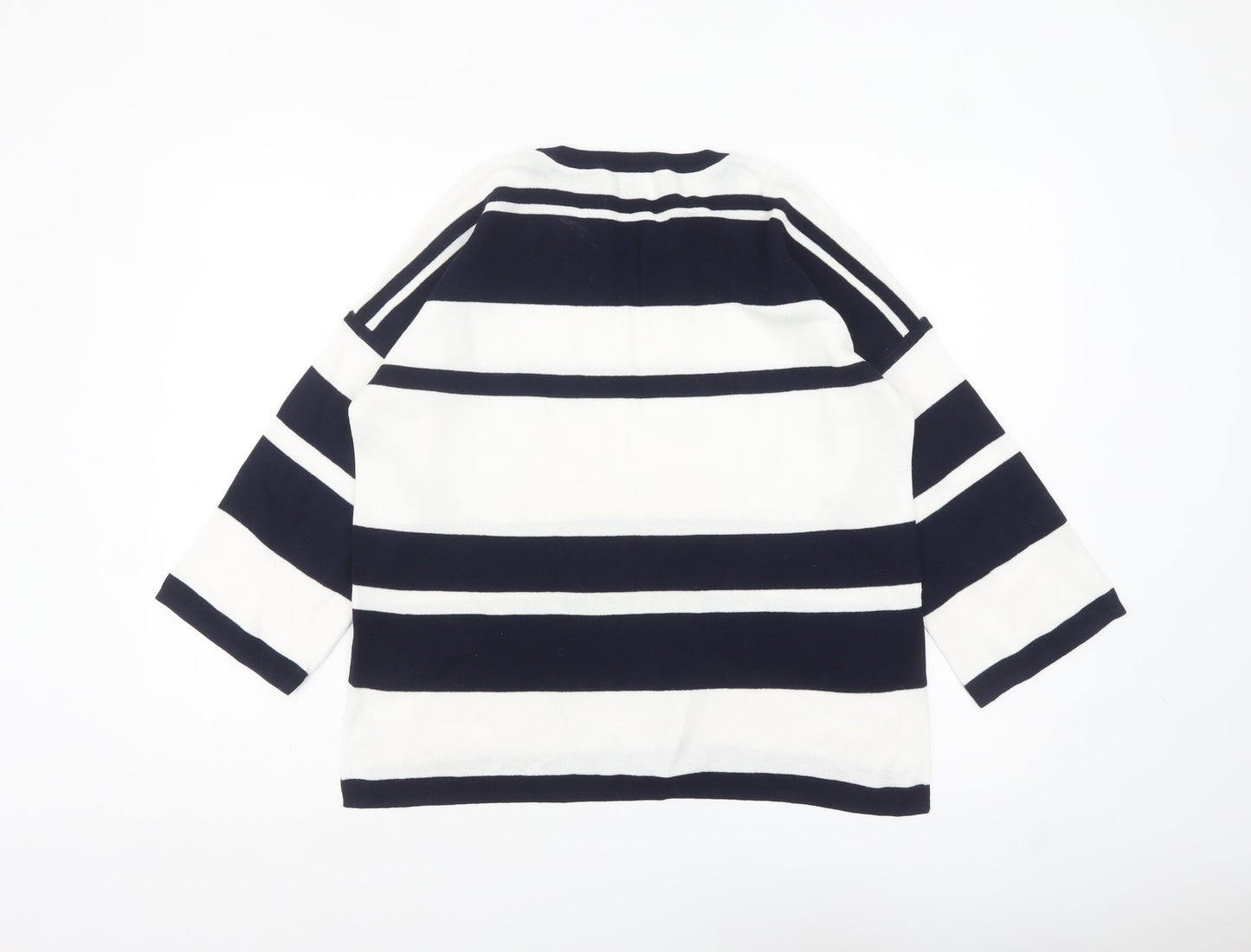 Kin by John Lewis Women's Navy White Striped Crew Neck Jumper Size S