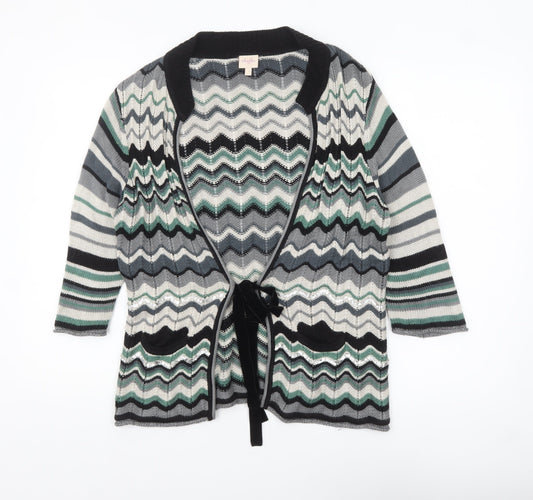 Whistles Women’s Multicoloured Knit Tie Front Cardigan Size 12