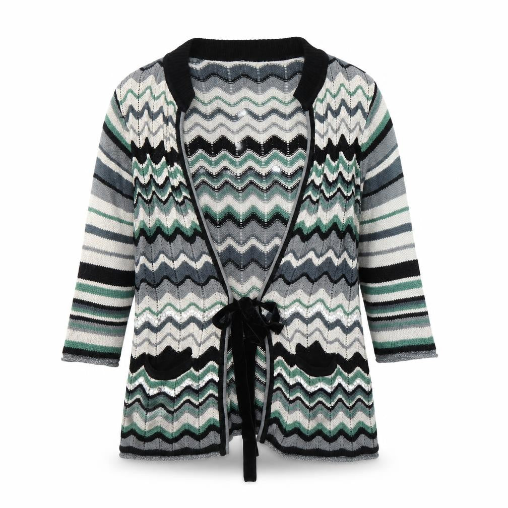 Whistles Women’s Multicoloured Knit Tie Front Cardigan Size 12