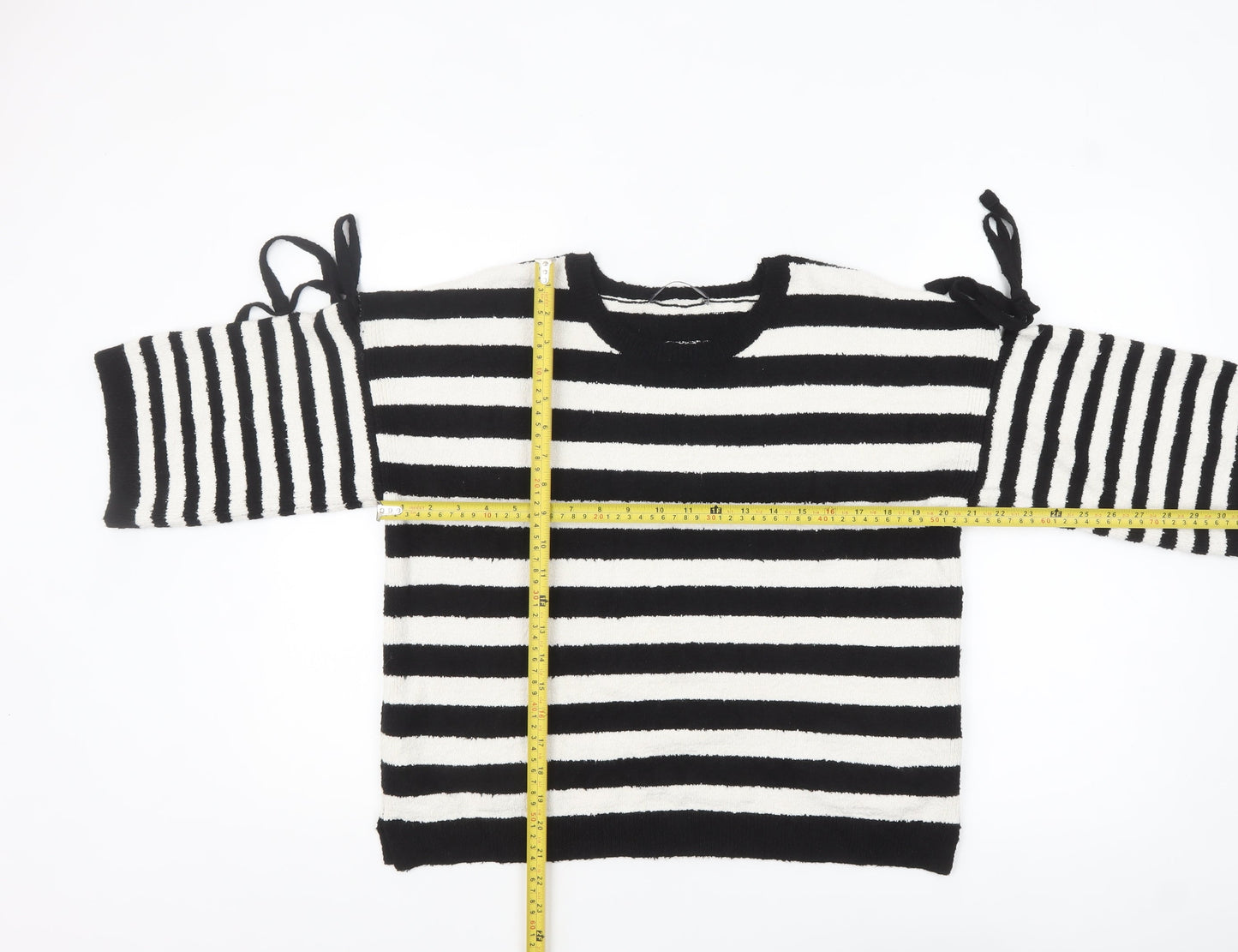 Marks and Spencer Womens Black Striped Pullover Jumper M