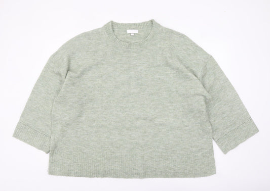 Simply Be Womens Green Plus Size 28/30 Crew Neck Knit Jumper