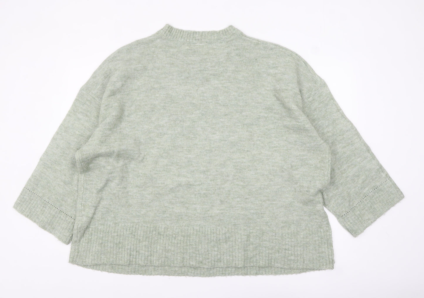 Simply Be Womens Green Plus Size 28/30 Crew Neck Knit Jumper
