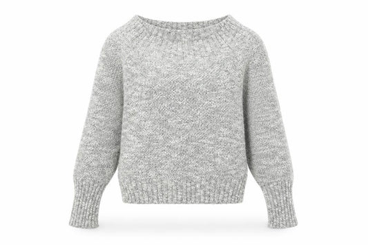 Hollister Women’s Grey Knit Boat Neck Chunky Pullover Jumper Size S