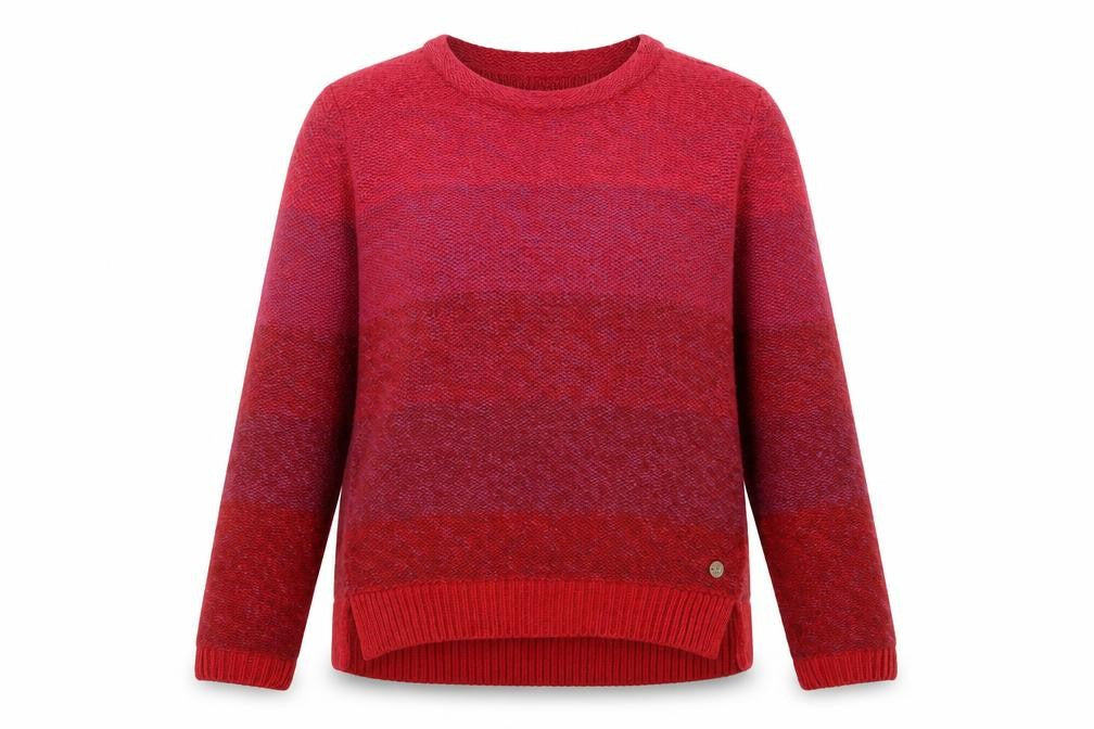 Yumi Women's Red Knit Crew Neck Pullover Jumper Size 12