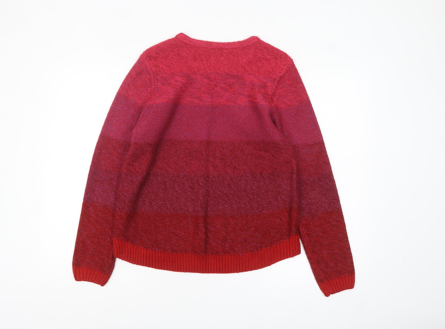 Yumi Women's Red Knit Crew Neck Pullover Jumper Size 12
