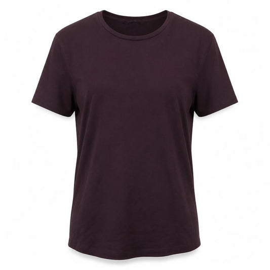 BOXRAW Womens Purple Short Sleeve Crew Neck Pima Cotton T-Shirt M