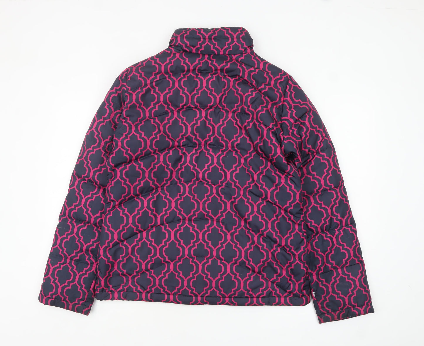 Lands' End Women's Blue Pink Geometric Puffer Jacket Size S