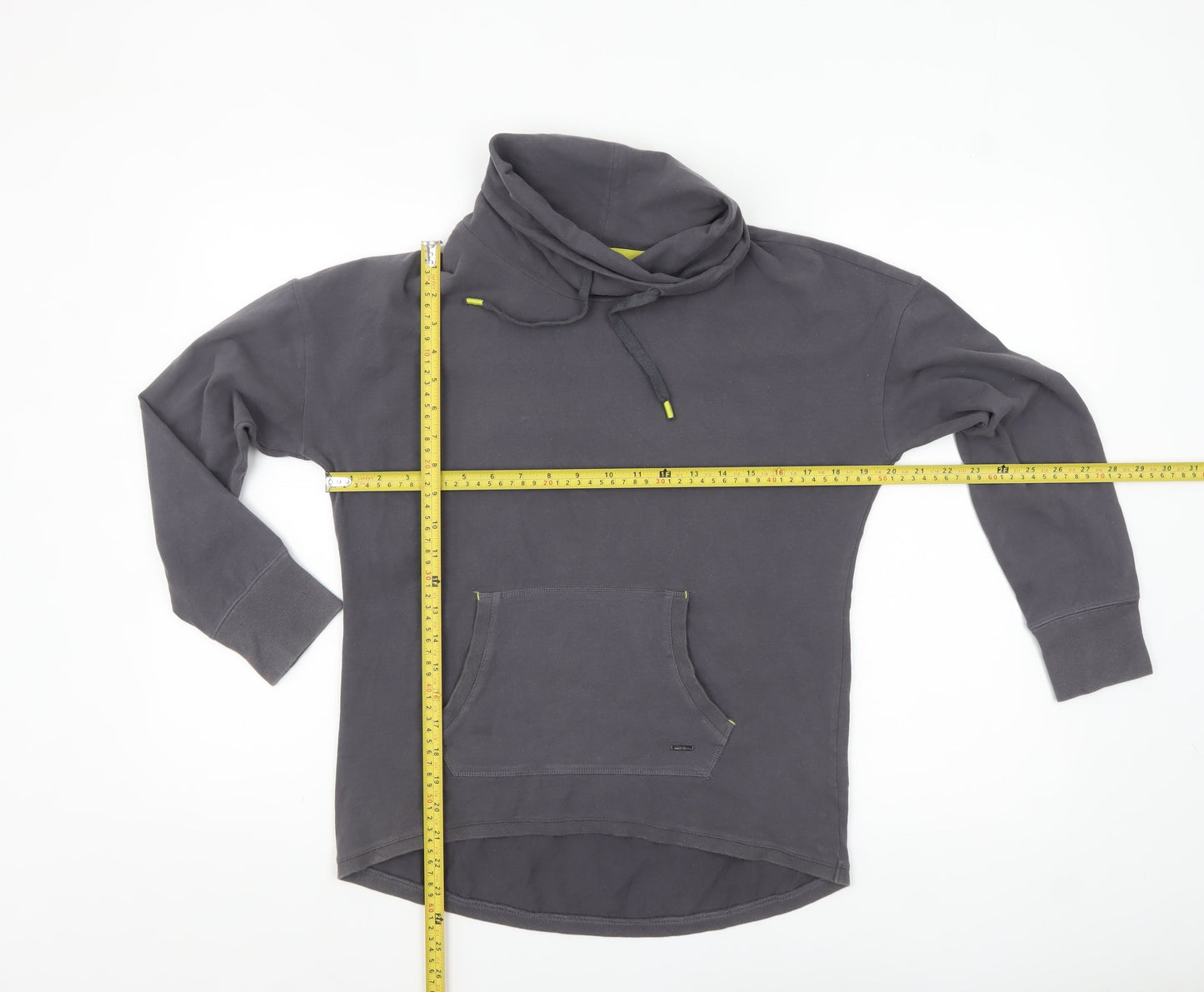 White Stuff Women's Grey Cotton Blend Pullover Hoodie UK 10