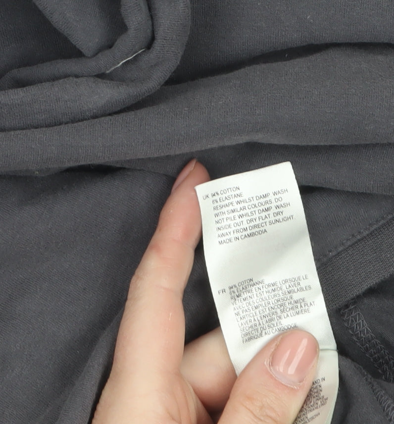 White Stuff Women's Grey Cotton Blend Pullover Hoodie UK 10