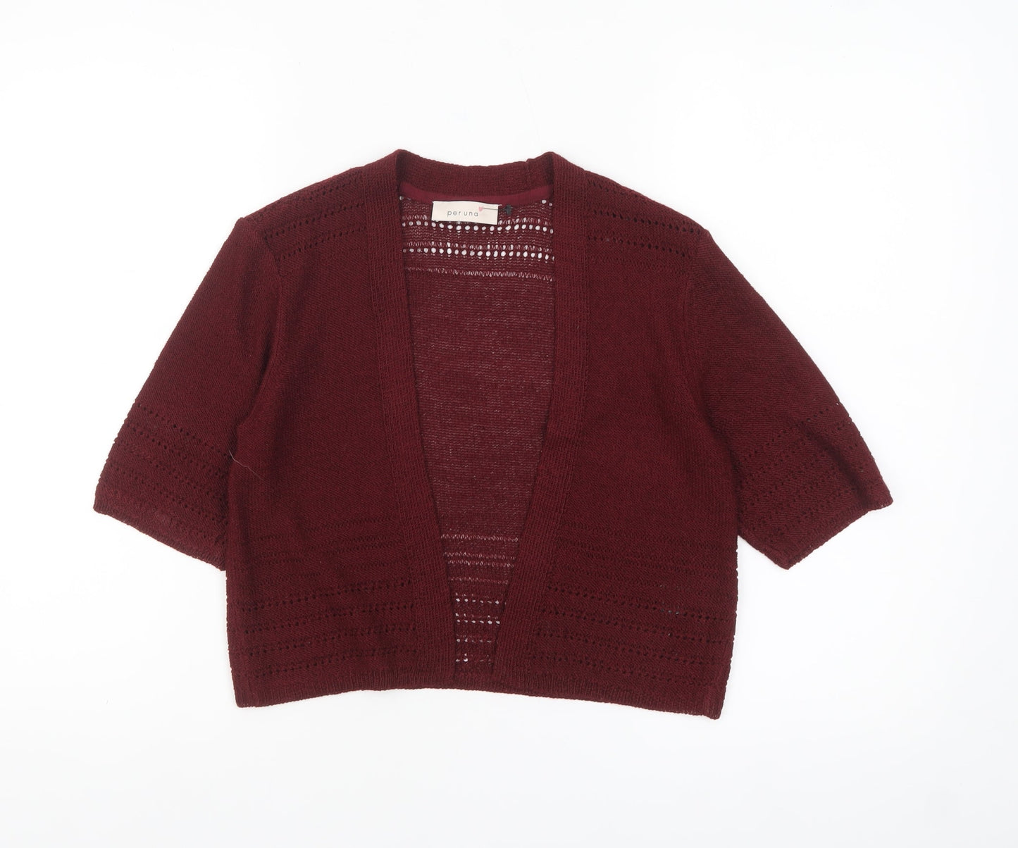 Marks and Spencer Women Claret Knit Open Cardigan Size 10