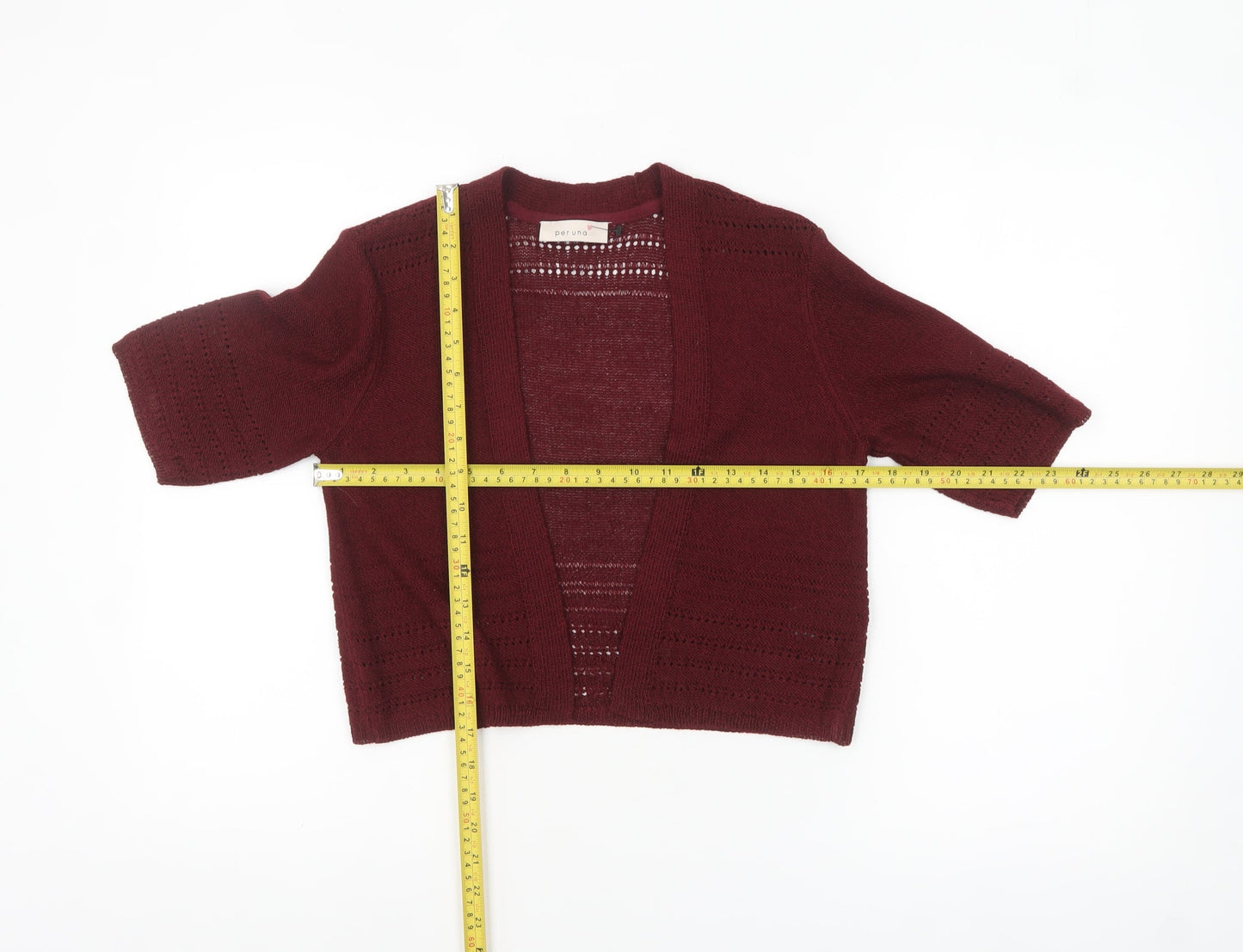 Marks and Spencer Women Claret Knit Open Cardigan Size 10