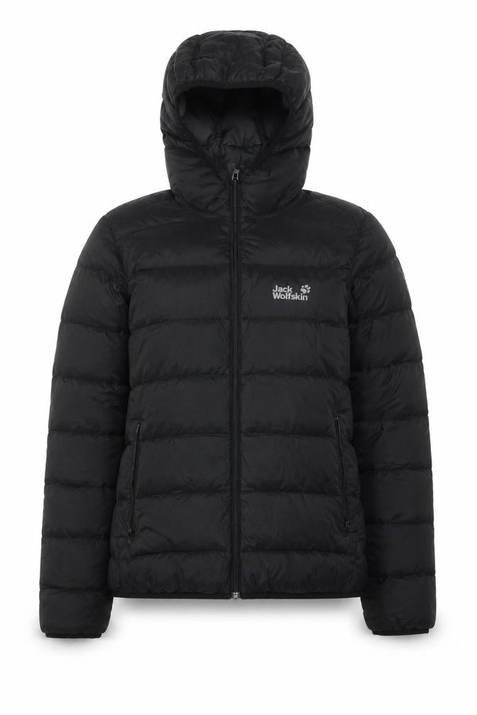 Jack Wolfskin Women Black Hooded Puffer Jacket Size 14