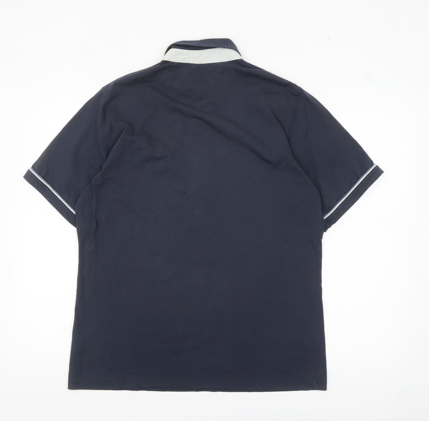 Farah Men's Blue Regular Fit Cotton Polo Shirt Size M