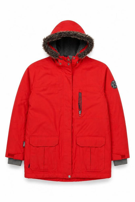 TOG24 Boys Red Hooded Parka Coat Jacket 11-12 Years Waterproof Winter Warm